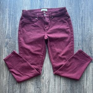 LILA RYAN Women's Burgundy Skinny Jeans